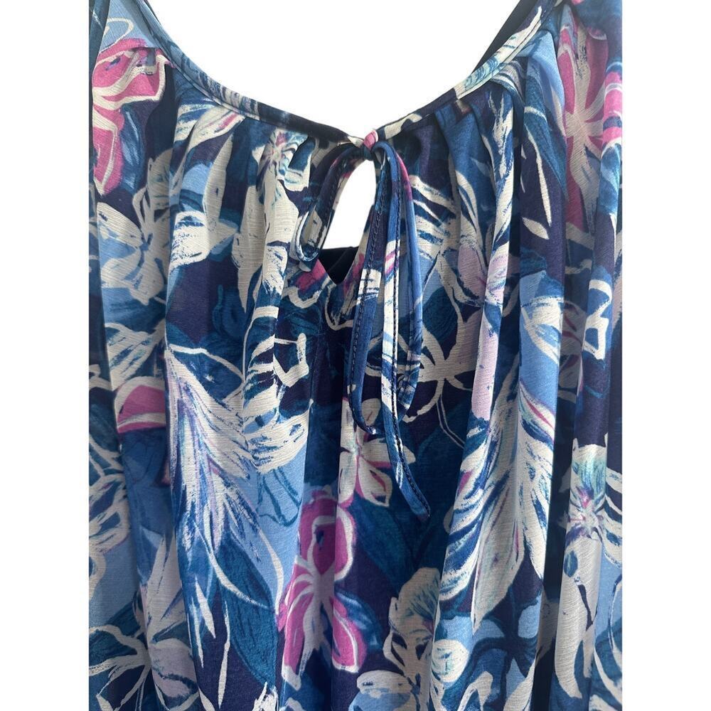Lane Bryant Blue Floral Layered Chiffon Tank - Size 26/28 - Picture 8 of 10